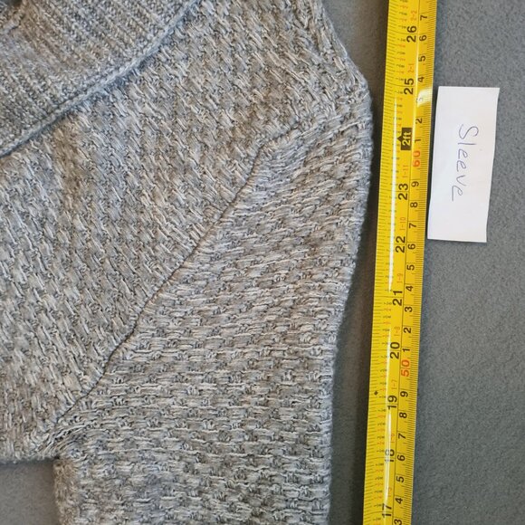 Abercrombie & Fitch Women Cardigan Wool Blend Oversized Long Open Gray w/Pocket - Picture 11 of 13